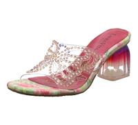 Laura Vita Damen Pantolette Framboiseo 02 in Rot mit transparenten Riemen und Schmetterling. rot Gr. 38