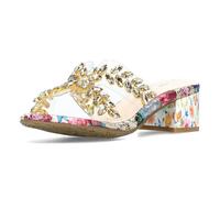 Laura Vita Damen Pantolette Strasssteine durchsichtig Gummisohle HUCBIO-41, Größe:39 EU, Farbe:Gold