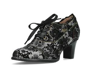 Laura Vita Damen Pumps Florale Leder Schnürpumps Blumenmuster Elcodieo 231, Größe:38 EU, Farbe:Grau