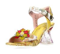 Laura Vita Damen Sandalette Floral transparenter Blockabsatz HACSIO 12, Größe:39 EU, Farbe:Grün