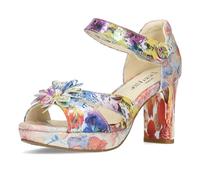 Laura Vita Damen Sandalette geschlossene Ferse Plateau High Heel Hicao 01, Größe:37 EU, Farbe:Lila