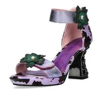 Laura Vita Damen Sandalette Kuhfelloptik Glitzersteine HICAO 4225, Größe:38 EU, Farbe:Violett