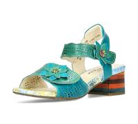 Laura Vita Damen Sandalette luftig blumig mit Klettverschluss HUCBIO-05