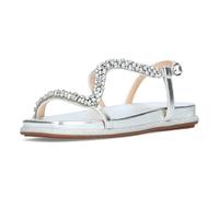 Laura Vita Damen Sandalette metallic Schimmer Strasssteine feminin MAXINE-07, Größe:39 EU, Farbe:Silber