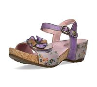 Laura Vita Damen Sandalette mit Blumenmuster und Keilabsatz Daphneo 07, Größe:37 EU, Farbe:Lila