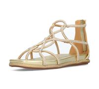 Laura Vita Damen Sandalette mit Strasssteine und Reißverschluss flach MAXINE-01, Größe:38 EU, Farbe:Gold