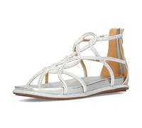 Laura Vita Damen Sandalette mit Strasssteine und Reißverschluss flach MAXINE-01, Größe:40 EU, Farbe:Silber