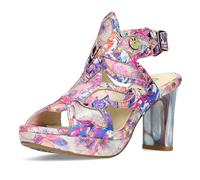 Laura Vita Damen Sandalette Slingback Plateau Cut-Outs Leder Hicao 19, Größe:38 EU, Farbe:Violett