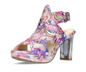 Laura Vita Damen Sandalette Slingback Plateau Cut-Outs Leder Hicao 19, Größe:38 EU, Farbe:Violett