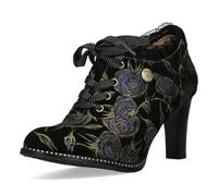 Laura Vita Damen Schnürpumps Hochfront Rüschen und Blumenmuster Alcbaneo 14, Größe:39 EU, Farbe:Gold