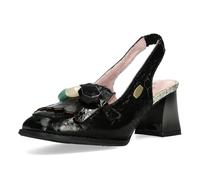 Laura Vita Damen Slingback Pumps Dekorsteine Fransen Glanz HICMIMO 15, Größe:39 EU, Farbe:Schwarz