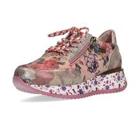 Laura Vita Damen Sneaker Blumenmuster Plateau und Reißverschluss Delphine 06, Größe:40 EU, Farbe:Rot