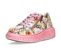 Laura Vita Damen Sneaker Blumenprint Leder Struktursohle SODAO 015, Größe:37 EU, Farbe:Rot