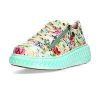 Laura Vita Damen Sneaker Blumenprint Leder Struktursohle SODAO 015, Größe:39 EU, Farbe:Grün