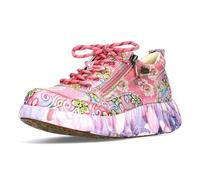 Laura Vita Damen Sneaker floral Leder mit Reißverschluss Gummisohle NIKITO-62, Größe:38 EU, Farbe:Rosa