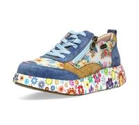 Laura Vita Damen Sneaker floral Leder mit Reißverschluss Pailletten NIKITO 62