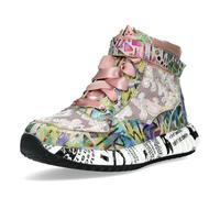 Laura Vita Damen Sneaker High Top aus Leder mit Pailletten und Plateau Burton 22, Größe:38 EU, Farbe:Lila