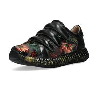 Laura Vita Damen Sneaker mit Blumenmuster Plateau und Klettverschluss Burton 42, Größe:39 EU, Farbe:Schwarz
