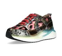 Laura Vita Damen Sneaker mit Metallic Glanz Leopardenmuster und Plateau Radio 05, Größe:39 EU, Farbe:Rot