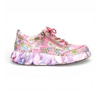 Laura Vita Damen-Sneaker Nikito 62, rosafarben, mit Blumenmuster, aus Leder, Plateau EU 36
