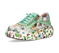 Laura Vita Damen Sneaker Plateau Pailletten Floral SODAO 51, Größe:37 EU, Farbe:Grün