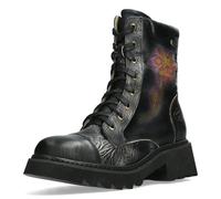 Laura Vita Damen Stiefelette Cap Toe florale Prägung und Plateausohle Kouleo 24, Größe:39 EU, Farbe:Schwarz