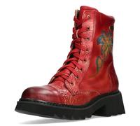 Laura Vita Damen Stiefelette Cap Toe florale Prägung und Plateausohle Kouleo 24, Größe:40 EU, Farbe:Rot