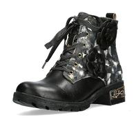 Laura Vita Damen Stiefelette Leder Blumen Blütenapplikation Cocrailo 47, Größe:40 EU, Farbe:Schwarz