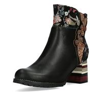 Laura Vita Damen Stiefelette Leder Blumenmuster und Blütenapplikation Idcorao 03, Größe:39 EU, Farbe:Grau