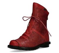 Laura Vita Damen Stiefelette Leder mit Blumenmuster modische Raffung Cyrielle 16, Größe:38 EU, Farbe:Rot