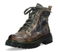 Laura Vita Damen Stiefelette Plateau Blumenmuster und florale Nieten Kandyo 26, Größe:39 EU, Farbe:Braun