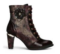 Laura Vita Damen-Weinleder-Floral-Absatz-Schnürstiefel - Alcbaneo 173 EU41