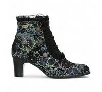Laura Vita Elcodieo 224 Damenstiefel mit blauem Blumenmuster im gotischen viktorianischen Stil aus Leder mit Knöchelabsatz EU 37