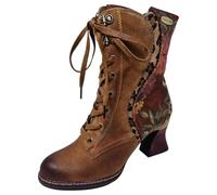 Schnürstiefelette LAURA VITA "LAURA VITA Stiefelette Leder/Textil", Damen, Gr. 40, braun (hellbraun), Leder, Textil, Schuhe Schnürstiefelette (40629136-40) hellbraun