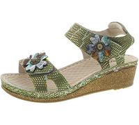 Laura Vita FACRAHO 01, Damen Peeptoe Sandalen, Grün (Kaki Kaki), 40 EU (7 UK)
