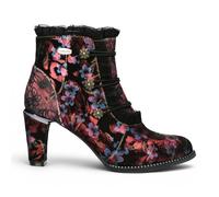 Laura Vita Floral Viktorianische Damen-Rotleder-Lederstiefel mit Absatz - Alcbaneo-130 EU 38
