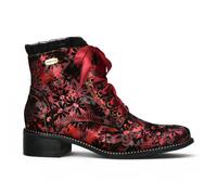 Laura Vita Floral Women, gotische viktorianische rote Lederstiefel mit Absatz - Emcmao-45 EU 37