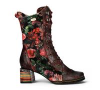 Laura Vita Goth Victorian Floral Wine Leather High Schnürstiefel für Frauen - Ibcano-15 EU40