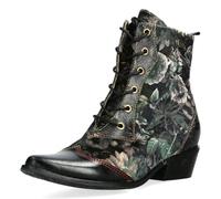 Schnürstiefelette LAURA VITA "LAURA VITA Stiefelette Leder/Textil", Damen, Gr. 37, bunt (schwarz), Leder, Textil, Schuhe Schnürstiefelette (65373939-37) schwarz