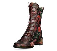 Laura Vita Stiefel Leder/Textil Weinrot - 38