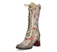Schnürstiefel LAURA VITA "LAURA VITA Stiefel Leder/Textil", Damen, Gr. 40, beige, Leder, Textil, casual, Schuhe (30213708-40) beige