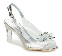 Laura Vita Damen-Sandalen Mira 01, durchsichtig silberfarben, zum Hineinschlüpfen, Cinderella-Absatz EU40