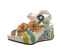 Keilsandalette LAURA VITA "LAURA VITA Sandalen Leder", Damen, Gr. 39, beige, Leder, Schuhe (68666143-39) beige