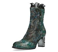 Stiefelette LAURA VITA "LAURA VITA Stiefelette Leder/Textil", Damen, Gr. 37, blau, Leder, Textil, casual, Schuhe (63926921-37) blau