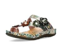 Zehentrenner LAURA VITA "LAURA VITA Pantoletten Leder", Damen, Gr. 39, beige, blau, Leder, Schuhe Zehentrenner (36883730-39) beige, blau