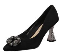 Laura Vita Misstyl by, Damen Pumps Myriano 02 in Schwarz mit Brosche funkelt und Absatz Glitzer. schwarz Gr. 38