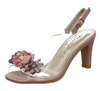 Laura Vita Misstyl by Damen Sandalette Mira 05 für Prinzessin in Rosa, gläsern Blume als Brautschuh. Rose Gr. 39
