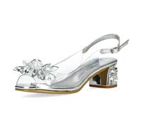 Laura Vita Misstyl by Damen Sandalette Slingback Peeptoe Transparent MILY 22, Größe:41 EU, Farbe:Silber