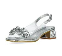 Laura Vita Misstyl by Damen Sandalette Transparenz Glitzerstein Schleife MILY 21, Größe:40 EU, Farbe:Silber