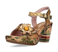 High-Heel-Sandalette LAURA VITA "LAURA VITA Sandalen Leder", Damen, Gr. 38, beige, grün, Leder, Schuhe (84389509-38) beige, grün